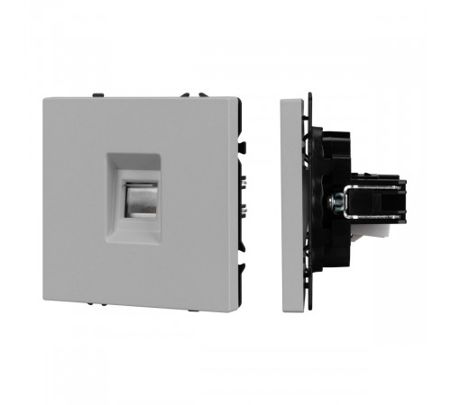 Механизм телефонной розетки Arlight SCT-NOBE-MTL1-SFPL-IS (RJ-11, 4C) (Никель) 061893