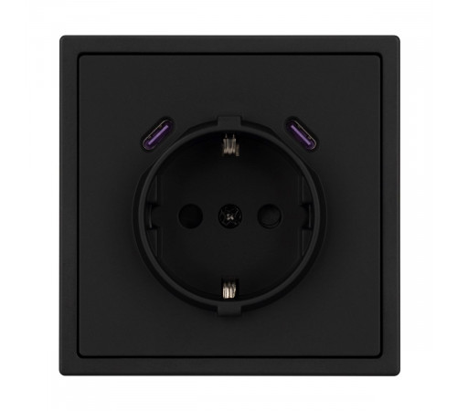 Механизм розетки с USB зарядкой Arlight SCT-NOBE-MUCC-SFPL-BK (230V, 16A) 061813