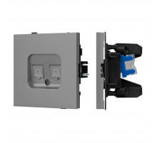Механизм компьютерной розетки двойной Arlight SCT-TENDO-MPC2-PL-GR (RJ-45, CAT6) 054102