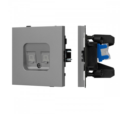 Механизм компьютерной розетки двойной Arlight SCT-TENDO-MPC2-PL-GR (RJ-45, CAT6) 054102