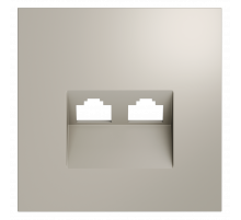 Накладка для розетки компьютерной двойной RJ45+RJ45 кат.6 Voltum S70 (кашемир) VLS001403