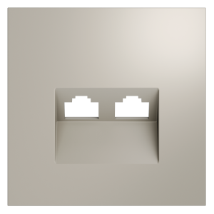 Накладка для розетки компьютерной двойной RJ45+RJ45 кат.6 Voltum S70 (кашемир) VLS001403