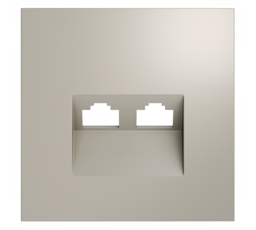 Накладка для розетки компьютерной двойной RJ45+RJ45 кат.6 Voltum S70 (кашемир) VLS001403