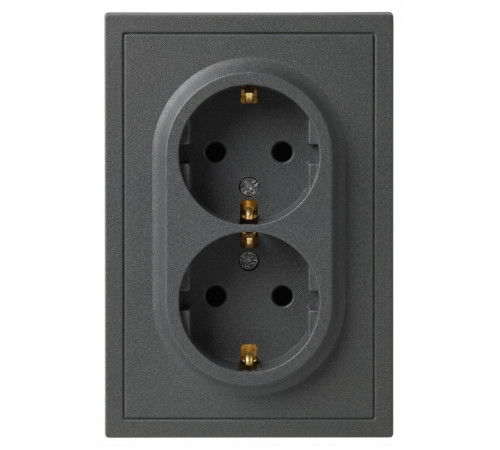 Розетка Эра Galaxy 15-2104-06 с заземлением двойная 2X2P+E Schuko 16А-250В IP20 графит Б0070687