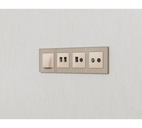 Комплект механизма компьютерной двойной розетки RJ-45 с автоматической защитной шторкой Alfa Бежевый матовый Quant Ambrella Volt MA332110 (AP3321, VM189) Комплект механизма компьютерной двойной розетки RJ-45 с автоматической защитной шторкой Alfa Бежевый матовый Quant Ambrella Volt MA332110 (AP3321, VM189)