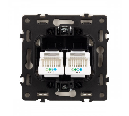 Механизм сдвоенной телефонной розетки Arlight SCT-NOBE-MTL2-SFPL-WH (RJ-11, 4C) (Белый кварц) 054308