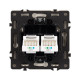 Механизм сдвоенной телефонной розетки Arlight SCT-NOBE-MTL2-SFPL-WH (RJ-11, 4C) (Белый кварц) 054308