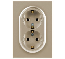 Розетка Эра Arktik 16-2104-04 двойная с заземлением 2X2P+E Schuko 16А-250В шампань Б0070447