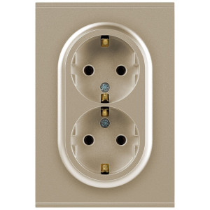 Розетка Эра Arktik 16-2104-04 двойная с заземлением 2X2P+E Schuko 16А-250В шампань Б0070447
