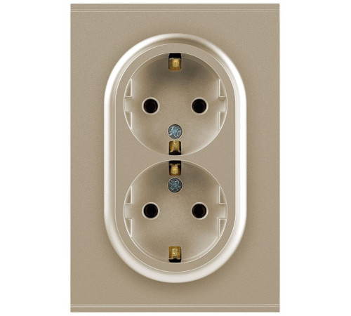 Розетка Эра Arktik 16-2104-04 двойная с заземлением 2X2P+E Schuko 16А-250В шампань Б0070447