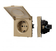 Механизм розетки влагозащищённый Arlight SCT-NOBE-MCP-SFPL-GD (230V, 16A) 054282