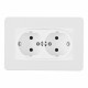 Розетка двойная с/з и шторками Arte Milano SET16-double-40-2 white