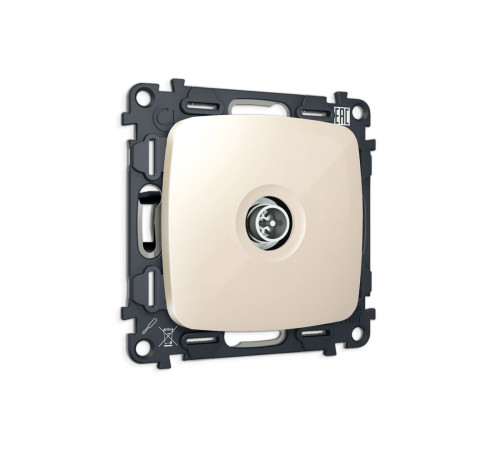 Комплект механизма TV розетки Ambrella Volt оконечной экранированной 5-1000MHz 3dB OMEGA MO313005 Бежевый глянец QUANT (OP3130, VM199)