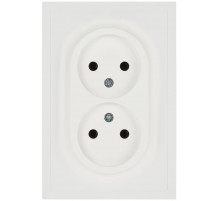 Розетка Эра Galaxy 15-2107-08 без заземления двойная 2X2P 16А-250В IP20 белый матовый Б0071704