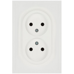 Розетка Эра Galaxy 15-2107-08 без заземления двойная 2X2P 16А-250В IP20 белый матовый Б0071704