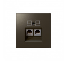 Интернет-розетка RJ45 двойная с накладкой Jasmart FD6106BR