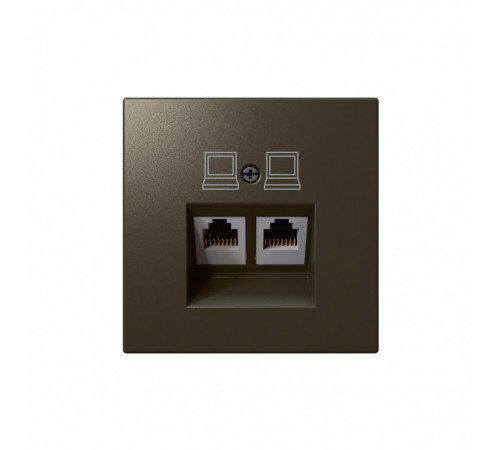 Интернет-розетка RJ45 двойная с накладкой Jasmart FD6106BR