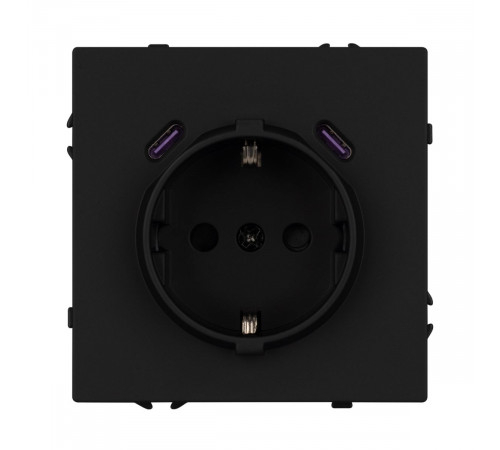 Механизм розетки с USB зарядкой Arlight SCT-NOBE-MUCC-SFPL-BK (230V, 16A) 061813