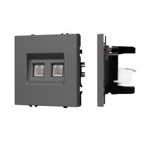 Механизм сдвоенной телефонной розетки Arlight SCT-NOBE-MTL2-SFPL-GR (RJ-11, 4C) (Серый базальт) 054311