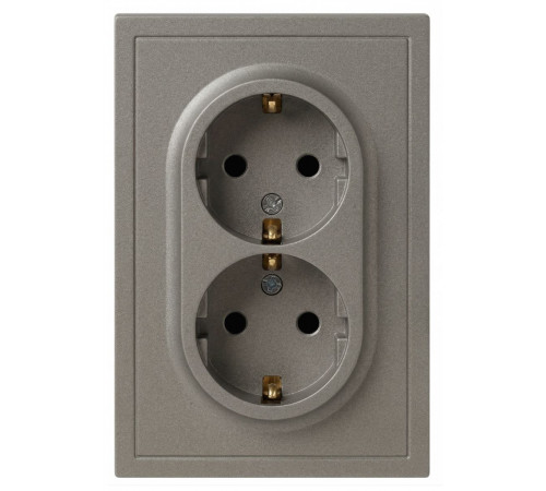 Розетка Эра Galaxy 15-2104-07 с заземлением двойная 2X2P+E Schuko 16А-250В IP20 титан Б0070689
