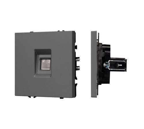 Механизм телефонной розетки Arlight SCT-NOBE-MTL1-SFPL-GR (RJ-11, 4C) (Серый базальт) 054303