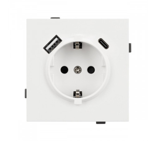 Механизм розетки с USB зарядкой Arlight SCT-TENDO-MUAC-SFPL-WH (230V, 16A) 054610