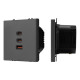 USB Розетка тип А+С+С софт-тач серый базальт Arlight SCT-MUACC-SFPL-FC-GR (65W, QC3) 061837(1)