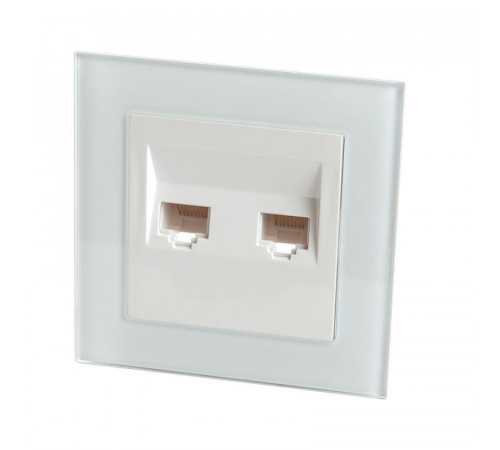 Розетка компьютерная двухместная Stekker Катрин белый GLS00-7006-01 39246
