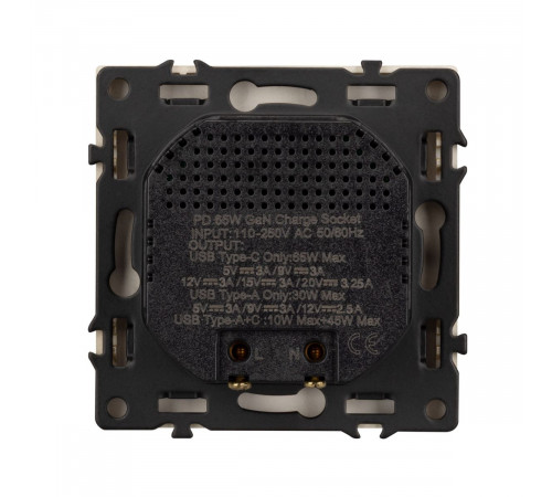 Механизм розетки с быстрой USB зарядкой Arlight SCT-NOBE-MUAC-SFPL-FC-GD (65W, QC3) 054318