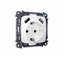 Комплект механизма электрической розетки USB A+A 18W Ambrella Volt Omega (OP1090, VM155) MO109010