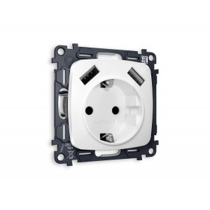 Комплект механизма электрической розетки USB A+A 18W Ambrella Volt Omega (OP1090, VM155) MO109010