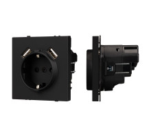 Механизм розетки с USB зарядкой Arlight SCT-NOBE-MUAA-SFPL-BK (230V, 16A) 054289