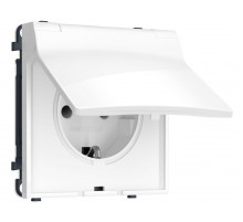 Комплект механизма электрической розетки SIGMA Белый глянец 50Hz 2P+E с/з с/ш и крышкой IP44 16A-250V QUANT PRO Ambrella Volt MS108010 (SP1080, PR141)