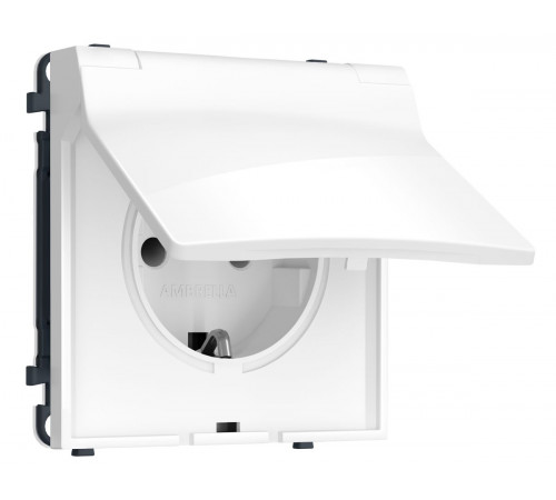 Комплект механизма электрической розетки SIGMA Белый глянец 50Hz 2P+E с/з с/ш и крышкой IP44 16A-250V QUANT PRO Ambrella Volt MS108010 (SP1080, PR141)