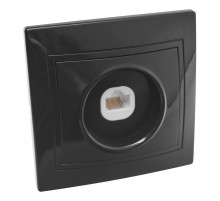 Розетка компьютерная RJ45 скрытой установки IP20, черная 