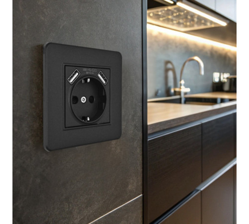 Розетка Arte Milano SET16-1-47-1 black Розетка Arte Milano SET16-1-47-1 black