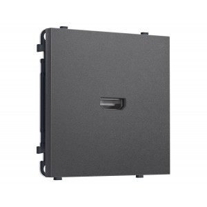 Комплект механизма розетки HDMI 2.1 SIGMA Антрацит серый 30V/900MS 4K-120HZ 8K-60Hz QUANT PRO Ambrella Volt MS664030 (SP6640, PR223)
