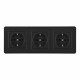Розетка тройная (трехпостовая) с/з и шторками Arte Milano SET16-3-40-1x3 black