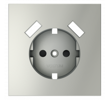 Накладка для розетки с заземлением и защитными шторками, с USB A+A Voltum S70 (сталь) VLS000905