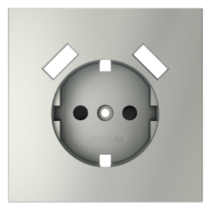 Накладка для розетки с заземлением и защитными шторками, с USB A+A Voltum S70 (сталь) VLS000905