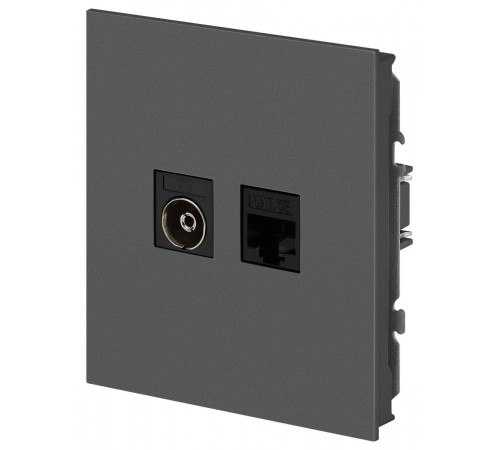 Розетка Эра Arktik 16-3110-06 комбинированная RJ45+TV графит Б0070499