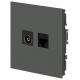 Розетка Эра Arktik 16-3110-06 комбинированная RJ45+TV графит Б0070499