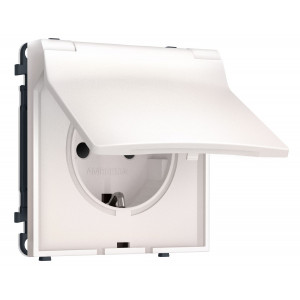 Комплект механизма электрической розетки SIGMA Жемчуг 50Hz 2P+E с/з с/ш и крышкой IP44 16A-250V QUANT PRO Ambrella Volt MS208010 (SP2080, PR141)
