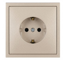 Розетка ЭРА Galaxy 15-2101-04 c заземлением 2P+E Schuko 16А-250В IP20 шампань Б0070625