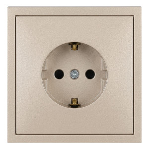 Розетка ЭРА Galaxy 15-2101-04 c заземлением 2P+E Schuko 16А-250В IP20 шампань Б0070625