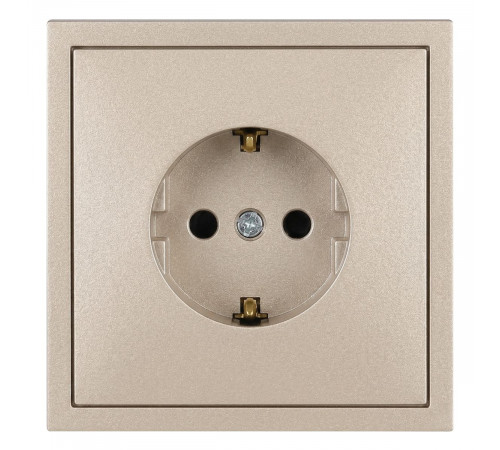 Розетка ЭРА Galaxy 15-2101-04 c заземлением 2P+E Schuko 16А-250В IP20 шампань Б0070625