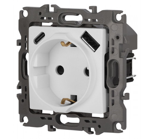 Розетка со шторками с USB type-A+C Эра 12-4108-01М Б0067711