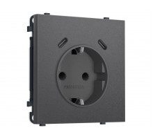 Комплект механизма электрической розетки SIGMA Антрацит серый 2USB С+C 20W Ambrella Volt MS660510 (SP6605, PR165)