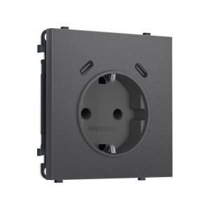 Комплект механизма электрической розетки SIGMA Антрацит серый 2USB С+C 20W Ambrella Volt MS660510 (SP6605, PR165)