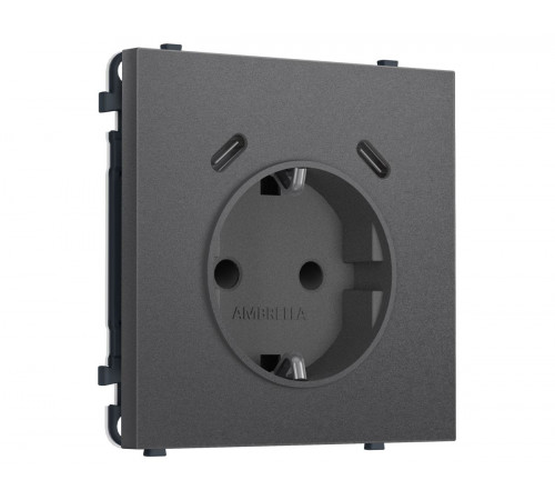 Комплект механизма электрической розетки SIGMA Антрацит серый 2USB С+C 20W Ambrella Volt MS660510 (SP6605, PR165)